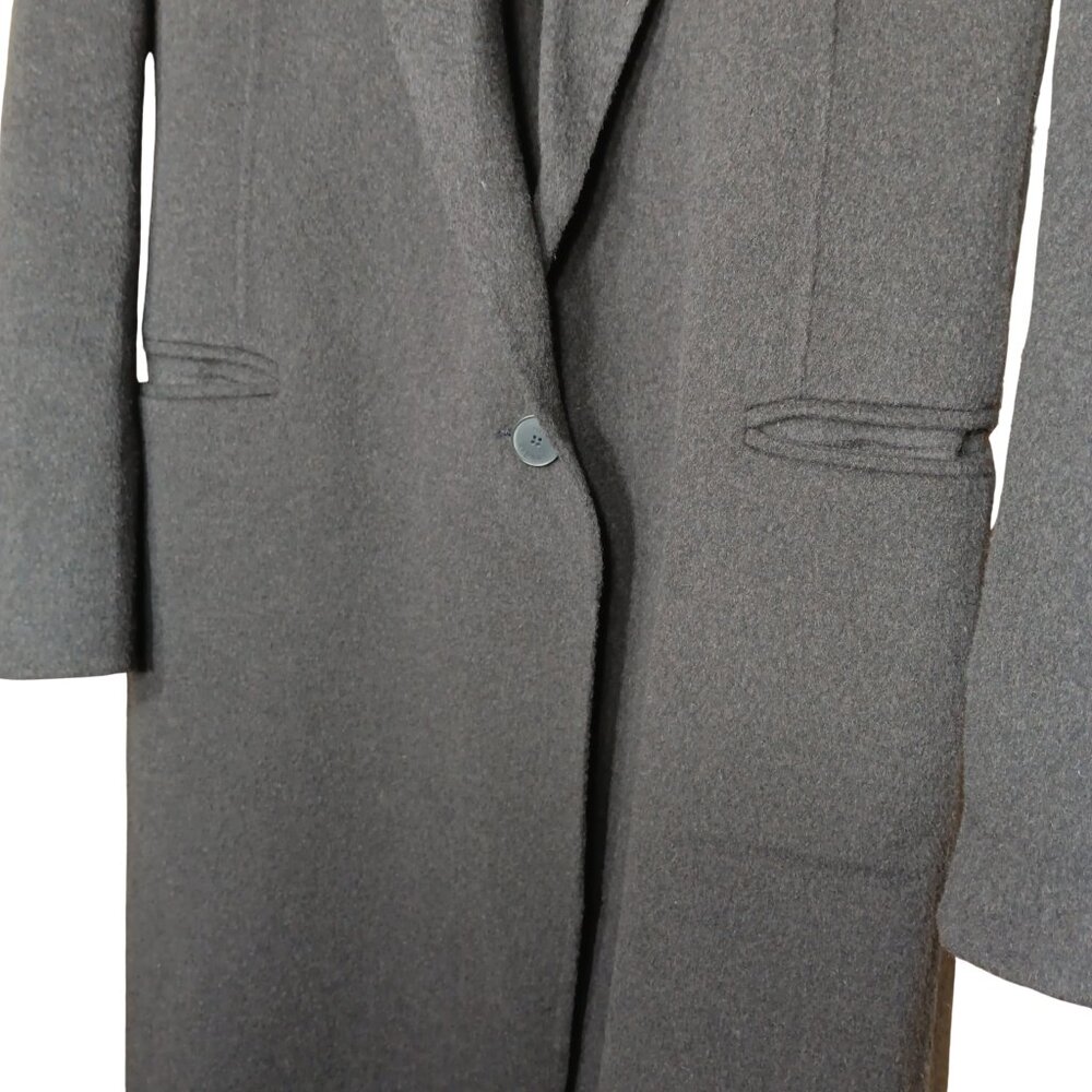 Sandro Wool Blend Long Single Breasted Trench Coat Jacket US 4 Small - Picture 5 of 9